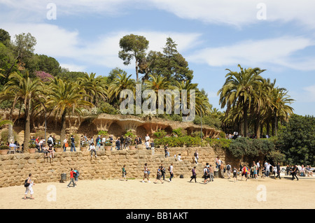 Antoni Gaudis Park Güell in Barcelona Spanien Stockfoto