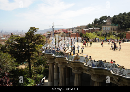 Antoni Gaudis Park Güell in Barcelona Spanien Stockfoto