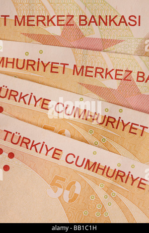 Türkei Turkısh 50 Lıra bank neue Währung Notizen ıssued ın 2009 Stockfoto