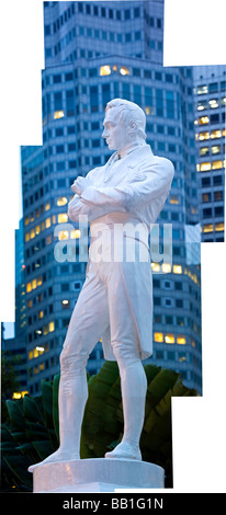 Singapur, Singapur Riverwalk, Raffles Statue. Stockfoto