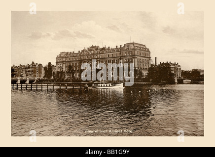 Amstel met Amstel Hotel, Amsterdam Stockfoto