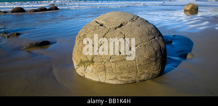 New Zealand Otago Moeraki Boulders die berühmte sphärische Moeraki Felsbrocken an der Küste von North Otago Stockfoto