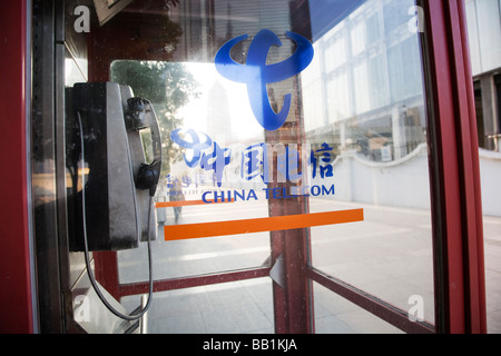 Öffentliches Telefon Kiosk Peking Stockfoto