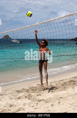 Womens Beach-Volleyball Saint Louis Festival Corossol St. Barts Stockfoto