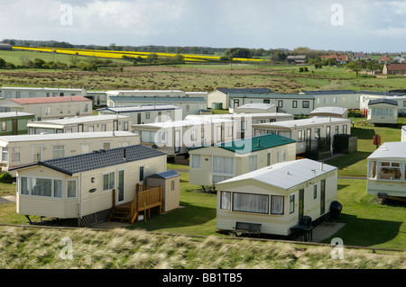 Ein Caravan Park, Northumberland Stockfoto