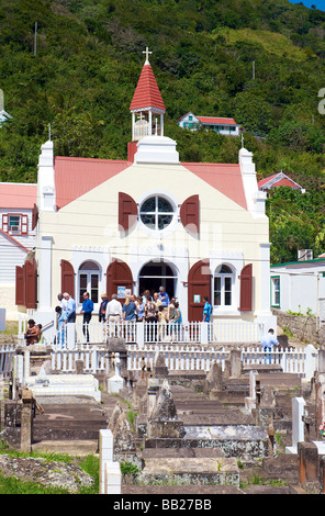Saba Kirche von Windwarside Stockfoto