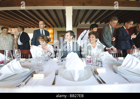 Saba Besuch von Ministerpräsident Balkenende Bijleveld und Emily de Jongh Elhage Stockfoto