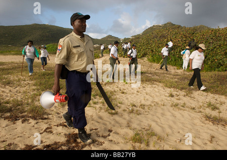 Antillen Antillen Strand Bovenwinden Bovenwindse Karibik Cordes Dawn Tag tagsüber niederländischen Eiland Eilanden französische Gruppe horizontale Stockfoto