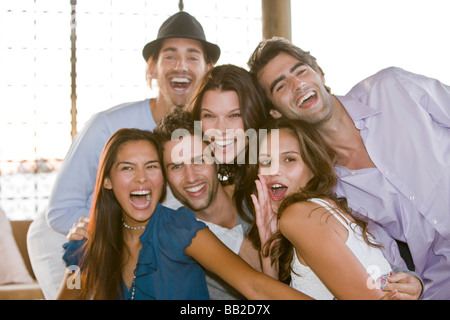 Gruppe von Freunden zusammen Lächeln Stockfoto