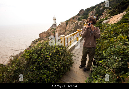 China, Zhoushan Präfektur Shengsi Islands. Sijiao Insel. Leuchtturm. Stockfoto