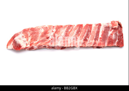 Objekt auf weißen essen rohes Schweinefleisch Rippe Stockfoto