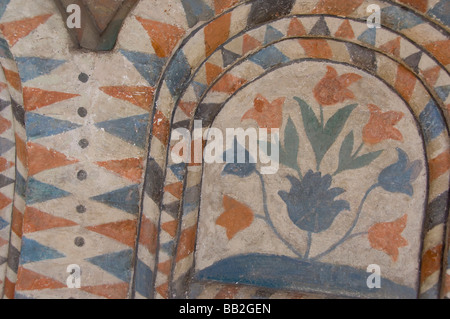 Russland, Moskau, Roter Platz. Interieur, Basilius Kathedrale. 17. Jahrhundert restauriert bedeckt Wandbild Wände. Stockfoto