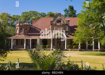 Feder-Palast, Ostrich Farm Estate Villa, Oudtshoorn, "Südafrika" Stockfoto