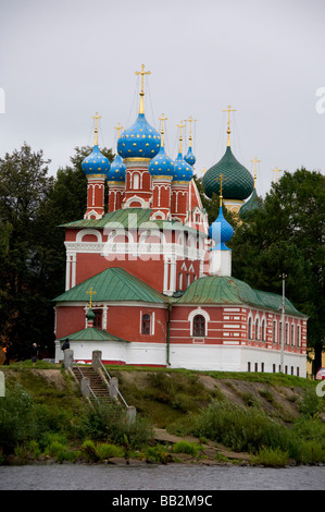 Russland, Goldener Ring Stadt Uglitsch an den Ufern der Wolga. Kirche von St. Dmitry (aka Demetrius) auf das Blut. Stockfoto