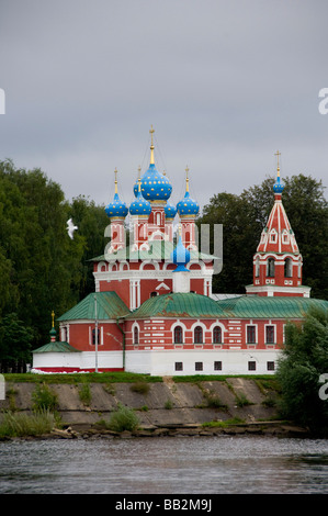 Russland, Goldener Ring Stadt Uglitsch an den Ufern der Wolga. Kirche von St. Dmitry (aka Demetrius) auf das Blut. Stockfoto