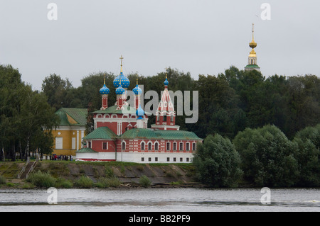 Russland, Goldener Ring Stadt Uglitsch an den Ufern der Wolga. Kirche von St. Dmitry (aka Demetrius) auf das Blut. (RF) Stockfoto