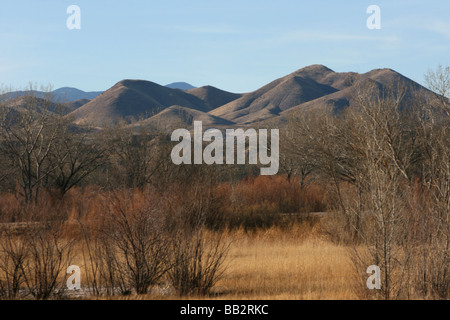 Blick auf die Berge in der Nähe von Bosque Del Apache, Socorro, New Mexico, USA Stockfoto