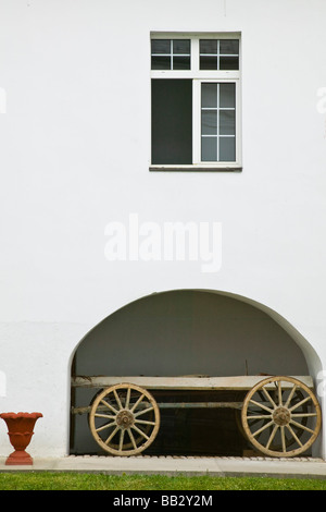 Serbien, Vojvodina Region Novo Hopovo. Wagon Detail bei Novo Hopovo orthodoxe Kloster Stockfoto