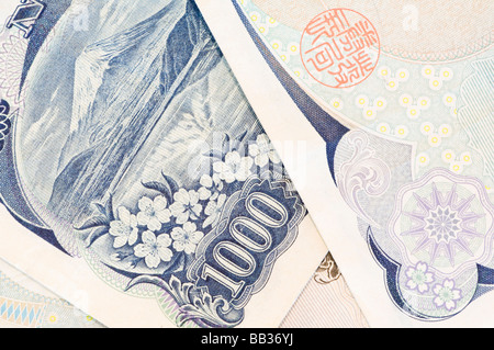 Japanische Währung, 1000 Yen-Noten-Detail Stockfoto
