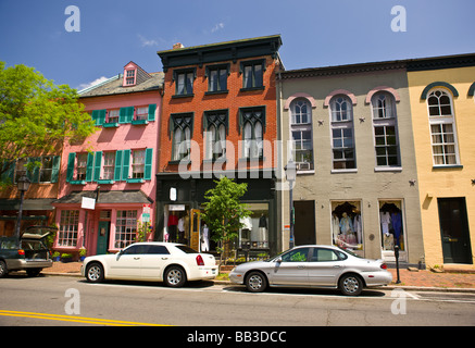 ALEXANDRIA VIRGINIA USA historische Gebäude auf Cameron Street in Old Town Alexandria Stockfoto