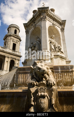 Platz St-Sulpice-Paris Frankreich Stockfoto