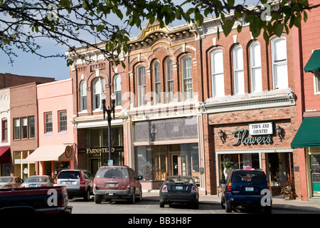 USA, Kansas, Clay Center. Zentrum der Stadt an einem Sommernachmittag. Stockfoto