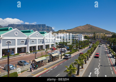 "Victoria Wharf" und "Table Mountain", "Cape Town", "Western Cape", "South Africa" Stockfoto