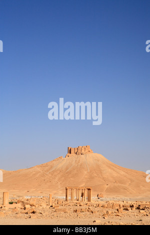 Qalaat Ibn Maan Zitadelle, Palmyra, Syrien Stockfoto