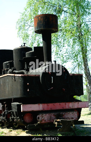 Alte, unbenutzte Lokomotive in Hajnówka, Nationalpark Bialowieza, Polen Stockfoto