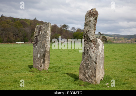 Standing Stones im Nether Largie Stockfoto