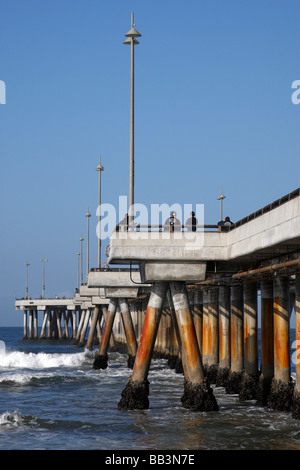 Venedig-Pier 1963 gebaut und restauriert im Jahr 1997 in den frühen Morgen Venedig Bank Kalifornien Usa Stockfoto