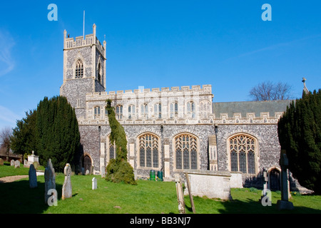 Traditionelle Kirche St. Mary in dem Dorf Stratford St Mary Stockfoto