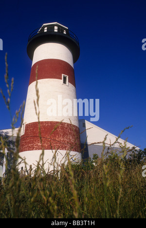 Neuen Buffalo, Michigan Leuchtturm mit Blick auf den Hafen und Strand Stockfoto