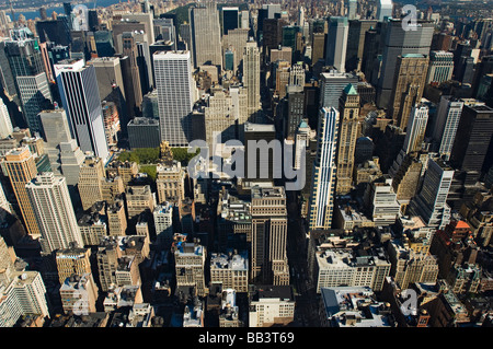 Blick auf die Skyline von Manhattan von der Aussichtsplattform des Empire State Building. New York, USA, Vereinigte Staaten von Amerika Stockfoto
