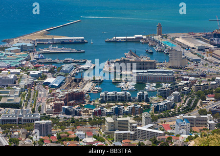 Blick auf die "V & A Waterfront" "Cape Town", "Western Cape", "Südafrika" Stockfoto