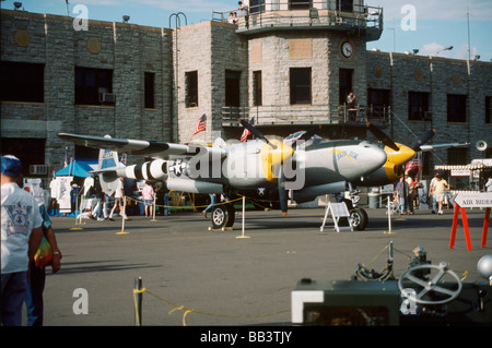 Lockheed P-38 Lightning, Joltin' Josie auf der Luftfahrtmesse in Homan Field in St. Paul Stockfoto