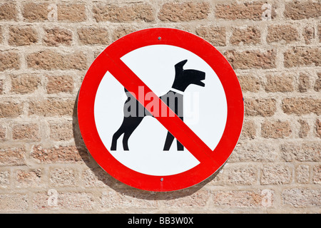 Keine Hunde symbol Zeichen UK Stockfoto