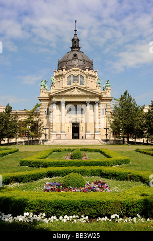 Das Szechenyi-Bad in Budapest Ungarn Stockfoto