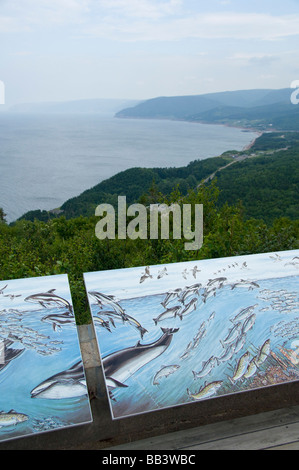 Kanada, Nova Scotia, Cape Breton Island, Cabot Trail. Mit Blick auf Pleasant Bay Cove-Punkt zu zerstören. Beliebte Whale-watching Bereich. Stockfoto