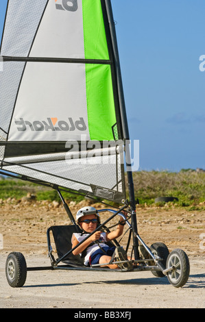 Landsailing, Bonaire, Niederlande, Antillen Stockfoto