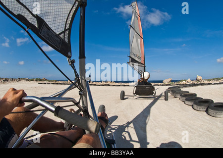 Landsailing, Bonaire, Niederlande, Antillen Stockfoto