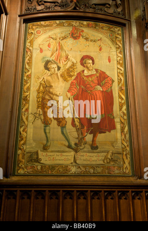 Europa Belgien, Flandern, Brüssel-Hauptregion, Brüssel, Brüssel, Bruxelles, Wandteppich im gotischen Saal hängen, Stockfoto