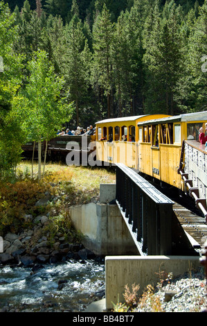 Colorado, Georgetown Loop Railroad aus Silber Plume nach Georgetown. Ansichten aus dem Zug. Property-Release. Stockfoto