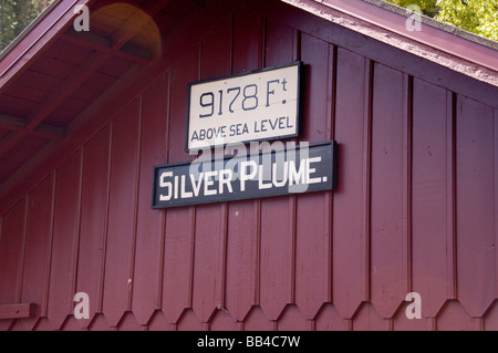 Colorado, Silver Plume Bahnhof. Georgetown Loop Railroad aus Silber Plume nach Georgetown. Property-Release. Stockfoto