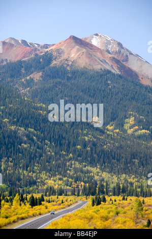 Colorado, US Highway 550, Red Mountain Pass zwischen Ouray & Silverton. San Juan Skyway, Colorado erste scenic Byway. Stockfoto