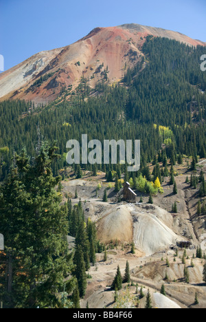 Colorado, US Highway 550, Red Mountain Pass zwischen Ouray & Silverton. Aussicht von San Juan Skyway, Colorado Frist scenic Byway. Stockfoto