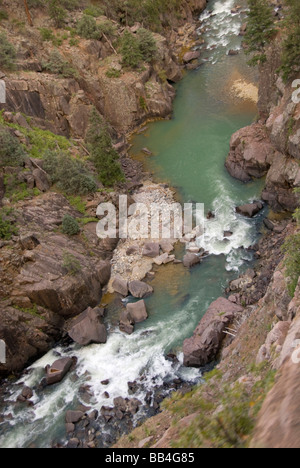 Colorado, Durango & Silverton Narrow Gauge Railroad. Ansichten aus dem Zug. Stockfoto
