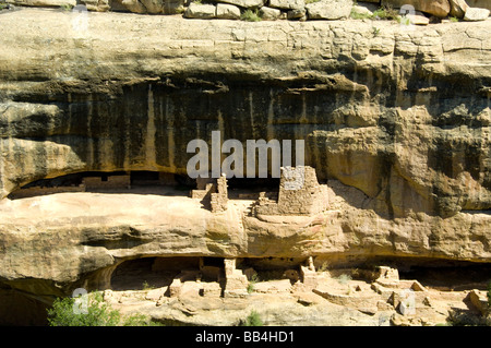 Colorado, Mesa Verde Nationalpark. Feuer-Tempel in Fewkes Canyon, eines nur 2 Tanz Plaza in Mesa Verde. Stockfoto