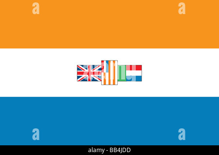 Historische Flagge von Südafrika, das südlichste Land in Afrika, von 1928 bis 1994. Stockfoto