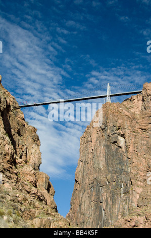 Colorado, Canon City, Royal Gorge Eisenbahn. Ansichten aus dem Zug, Royal Gorge Brücke, höchste Hängebrücke der Welt. Stockfoto